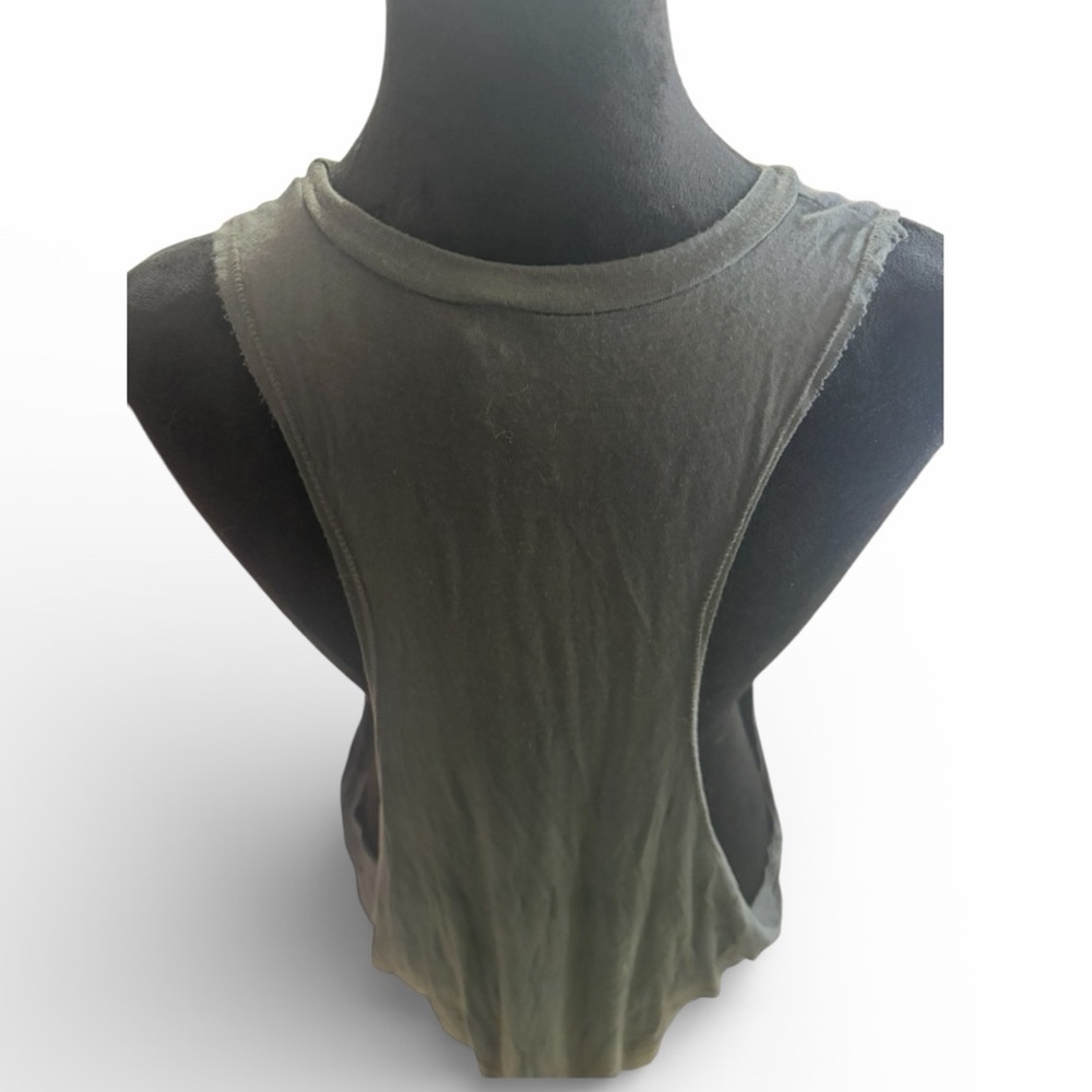 Sleeveless Grey & Cream Tie-Dye Knee-Length Dress ,Effortless Lagenlook Style - Picture 4 of 7